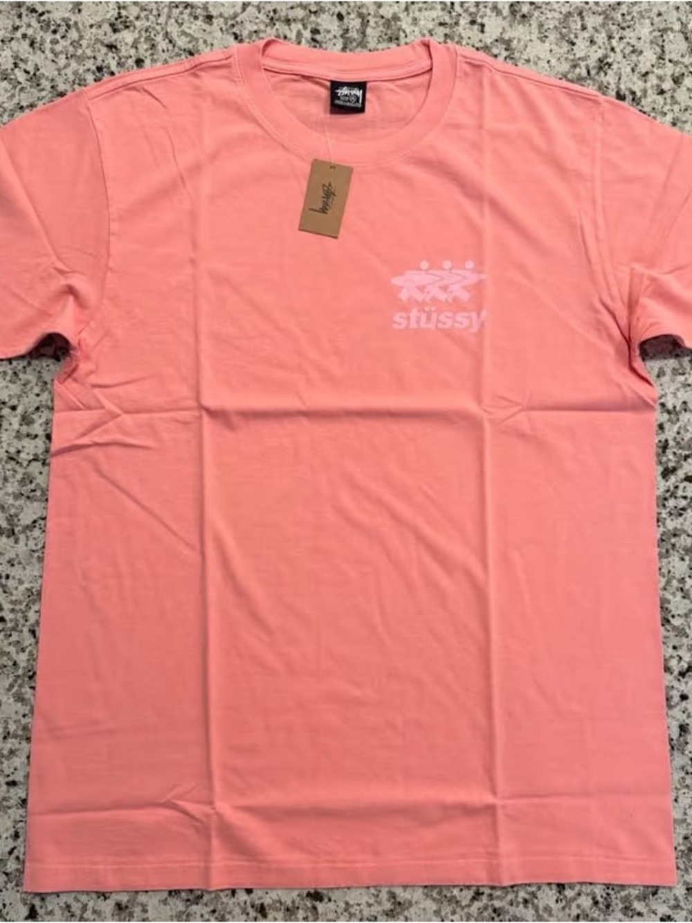 Stussy Pink Graphic Logo T-Shirt